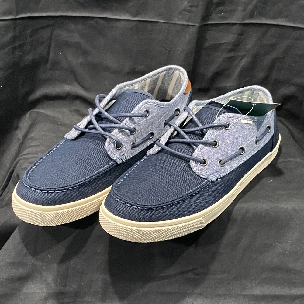 TOMS MENS DORADO BOAT SHOES - NAVY BLUE / BABY BLU